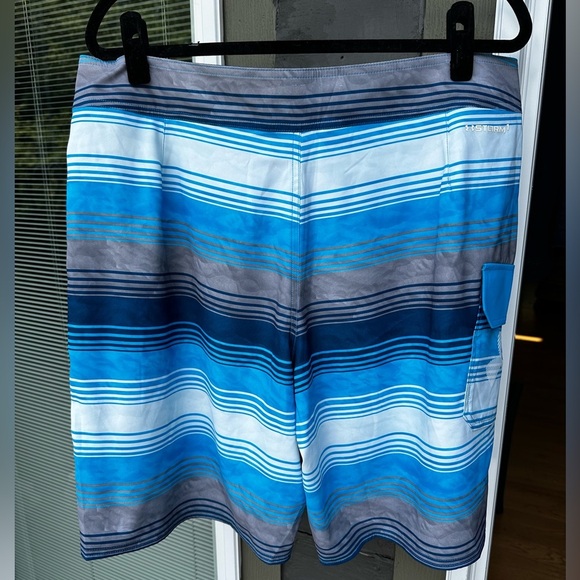 Under Armour Men’s Blue and White Board Shorts Quick-Dry Swimwear- Size 38 - Picture 7 of 7